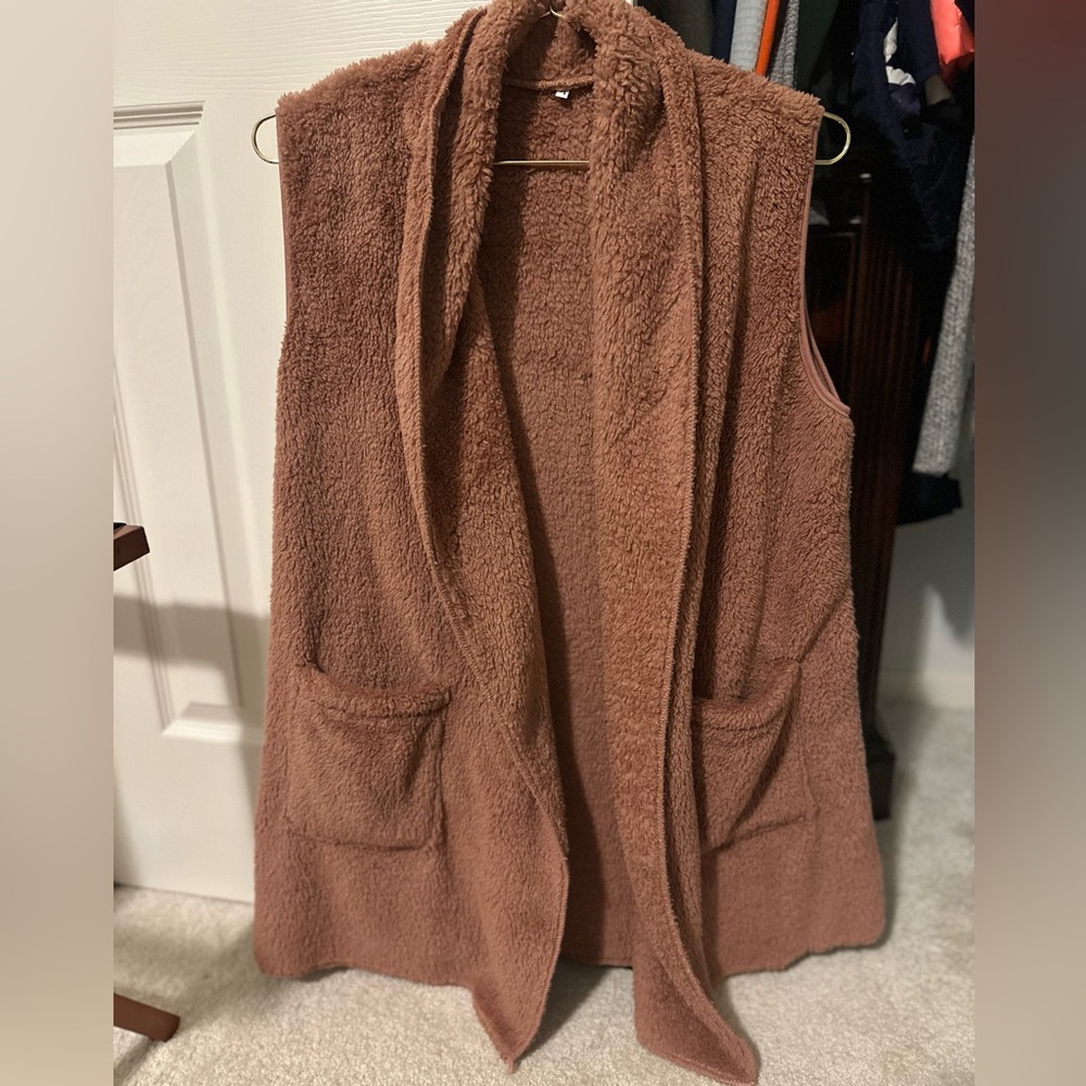 Cozy Brown Sleeveless Vest